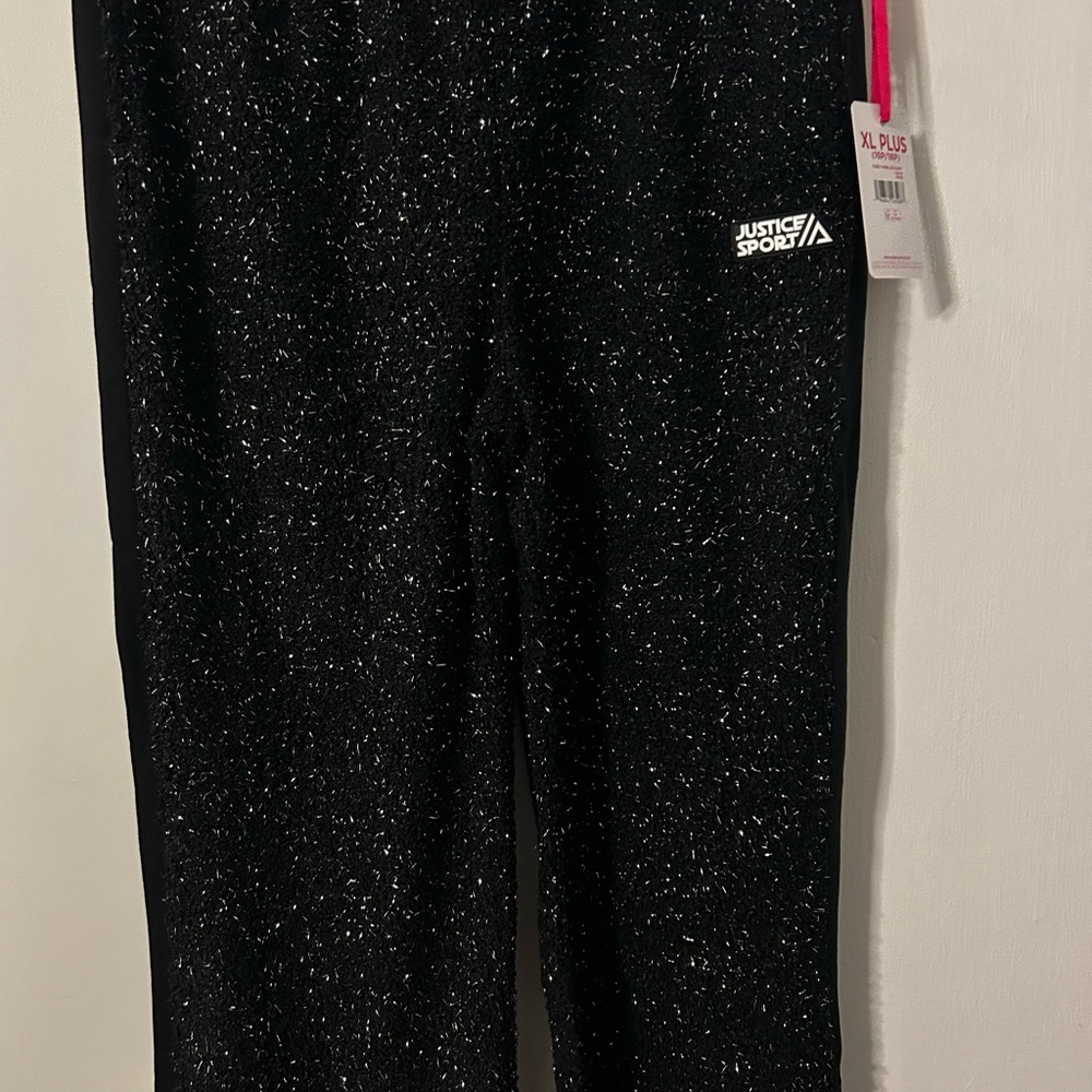 Justice Black and White Speckled Joggers